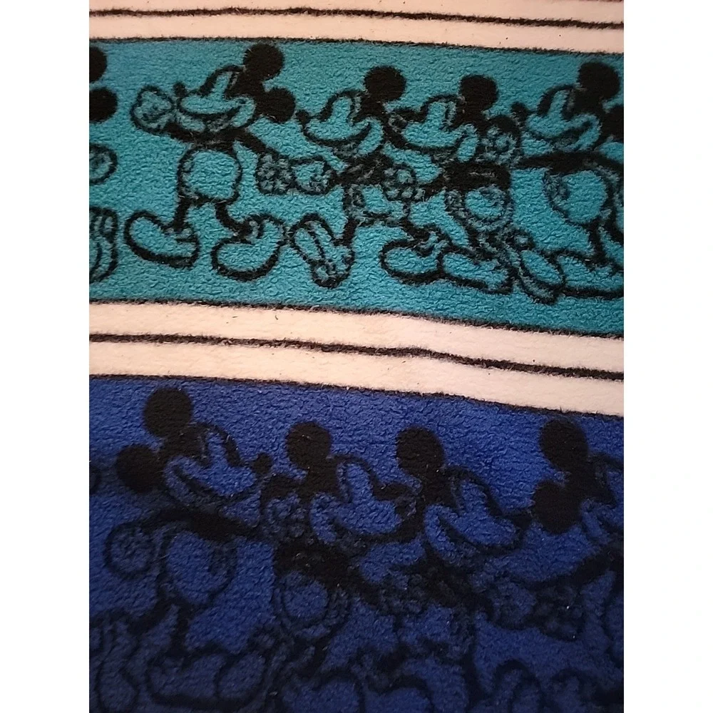 Vintage Biederlack Blanket Mickey Mouse 75x53 Multicolored Reversible